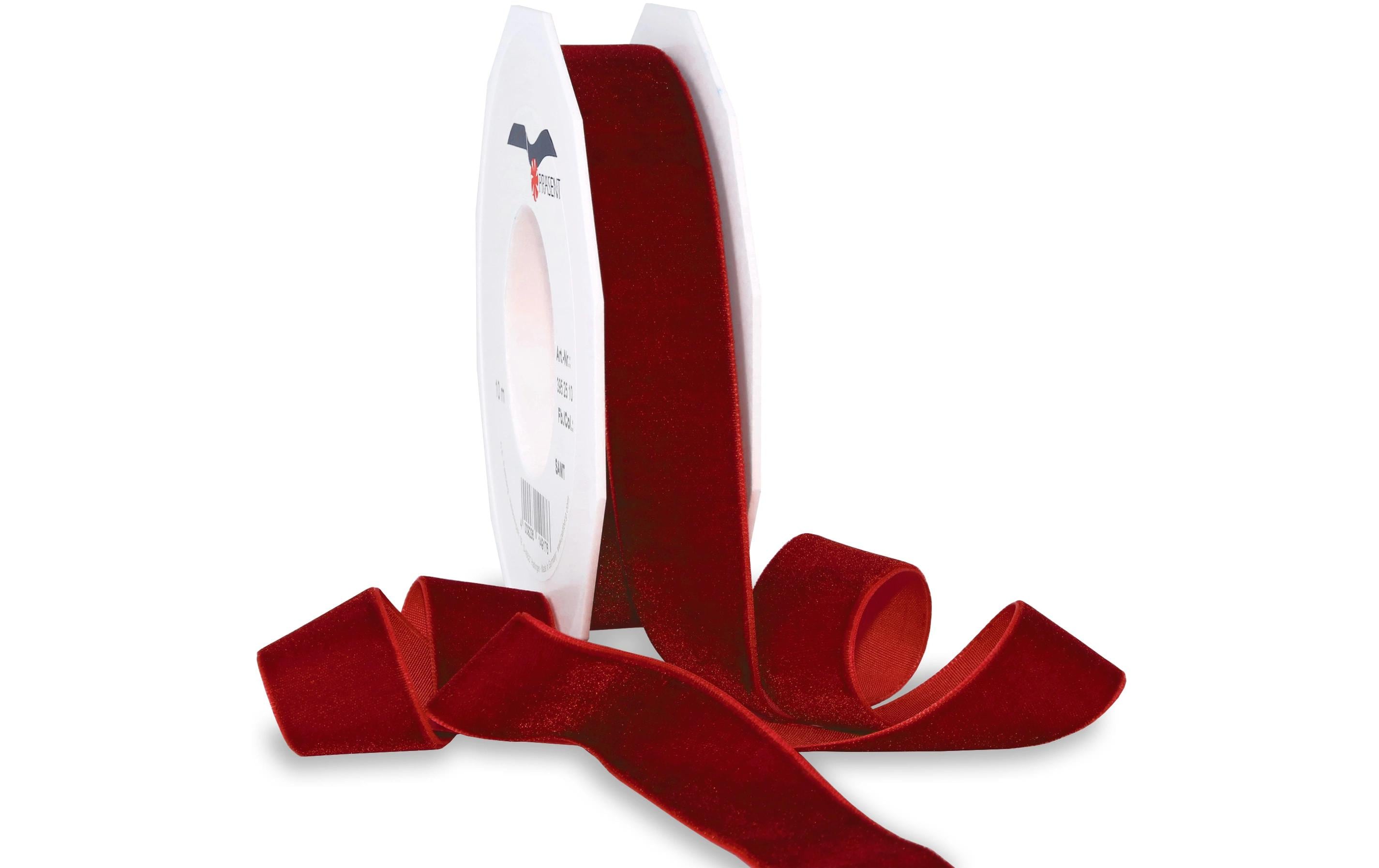 Pattberg Geschenkband Samt 25 mm x 10 m, Bordeaux