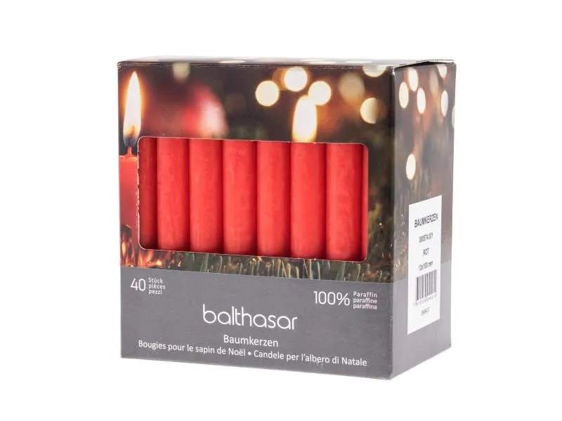 balthasar Baumkerze 40 Stück, Rot