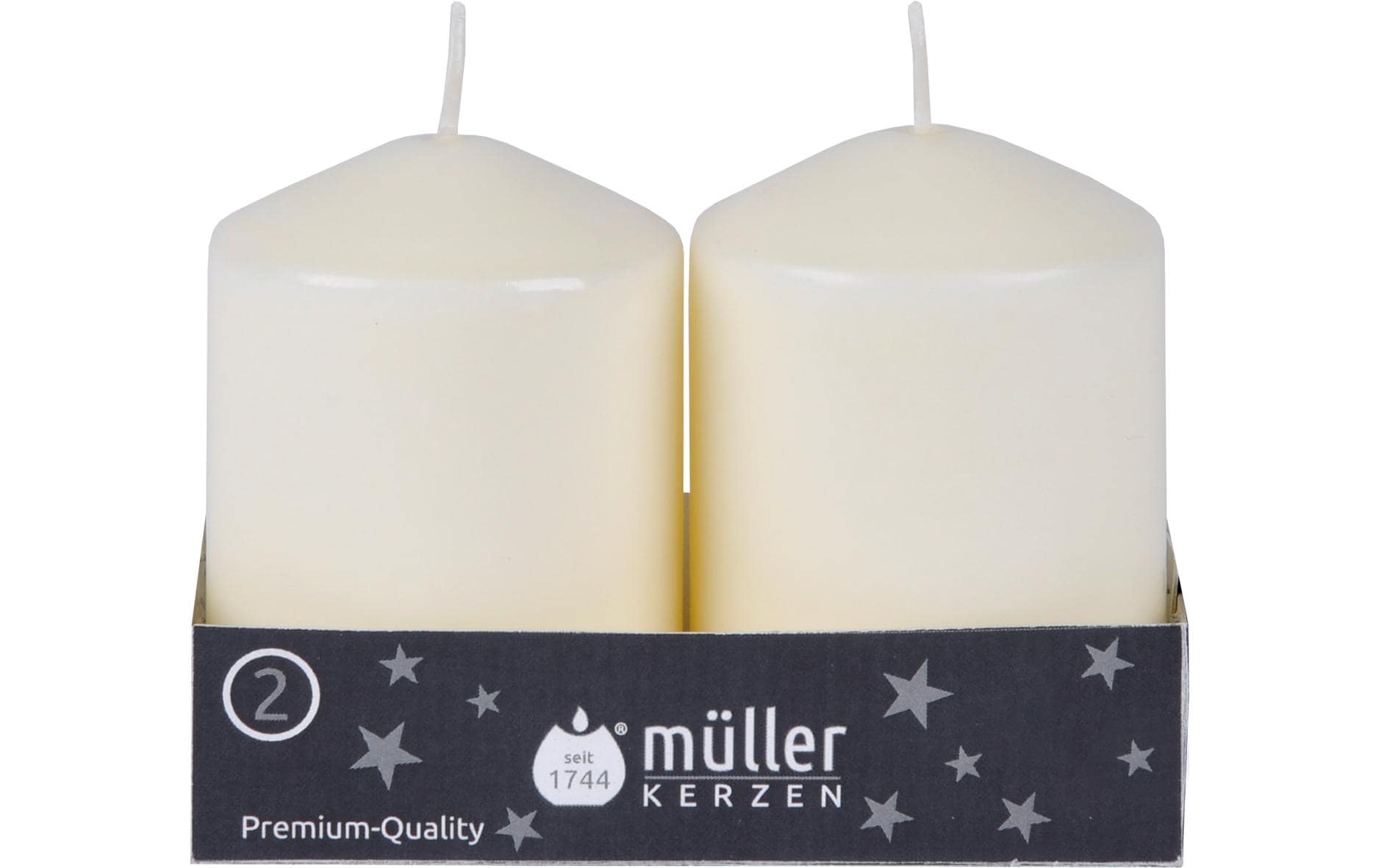 müller Kerzen Weihnachtskerze Vanille, 2 Stück