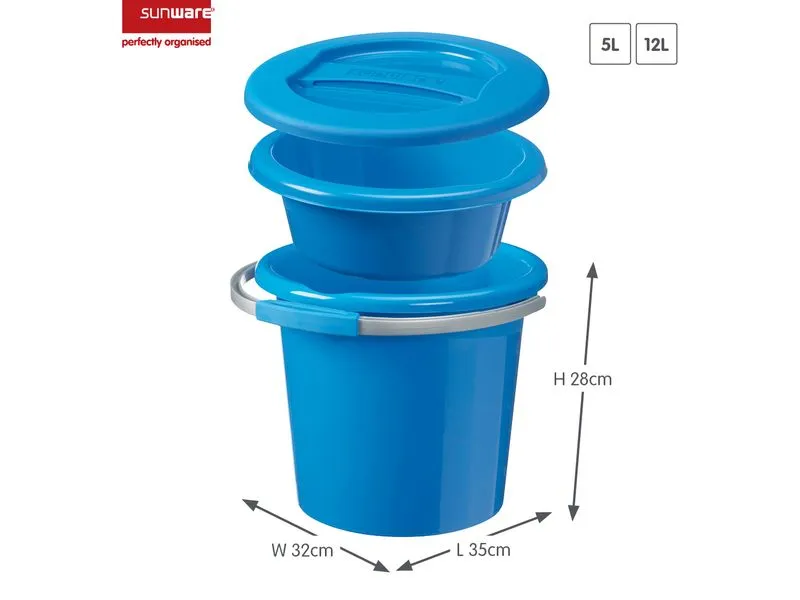 Sigma Home Putzeimer Water-Line 3-teilig 12 l, Blau
