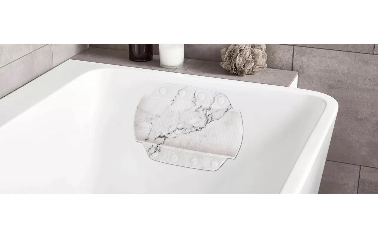 Kleine Wolke Nackenkissen Marble 32 x 22 cm, Grau-Marmor/Weiss