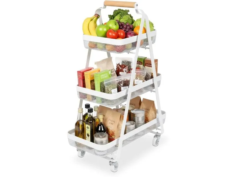 relaxdays Küchenwagen 84.5 x 57 x 31 cm Weiss relaxdays Küchenwagen 84.5 x 57 x 31 cm Weiss
