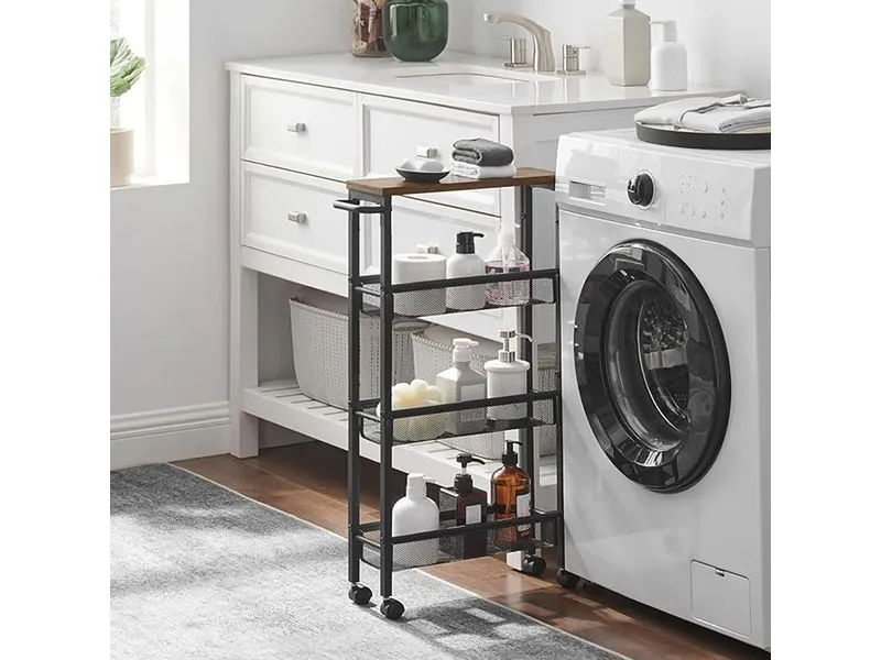 relaxdays Nischenwagen 77 x 13 x 45.5 cm Schwarz