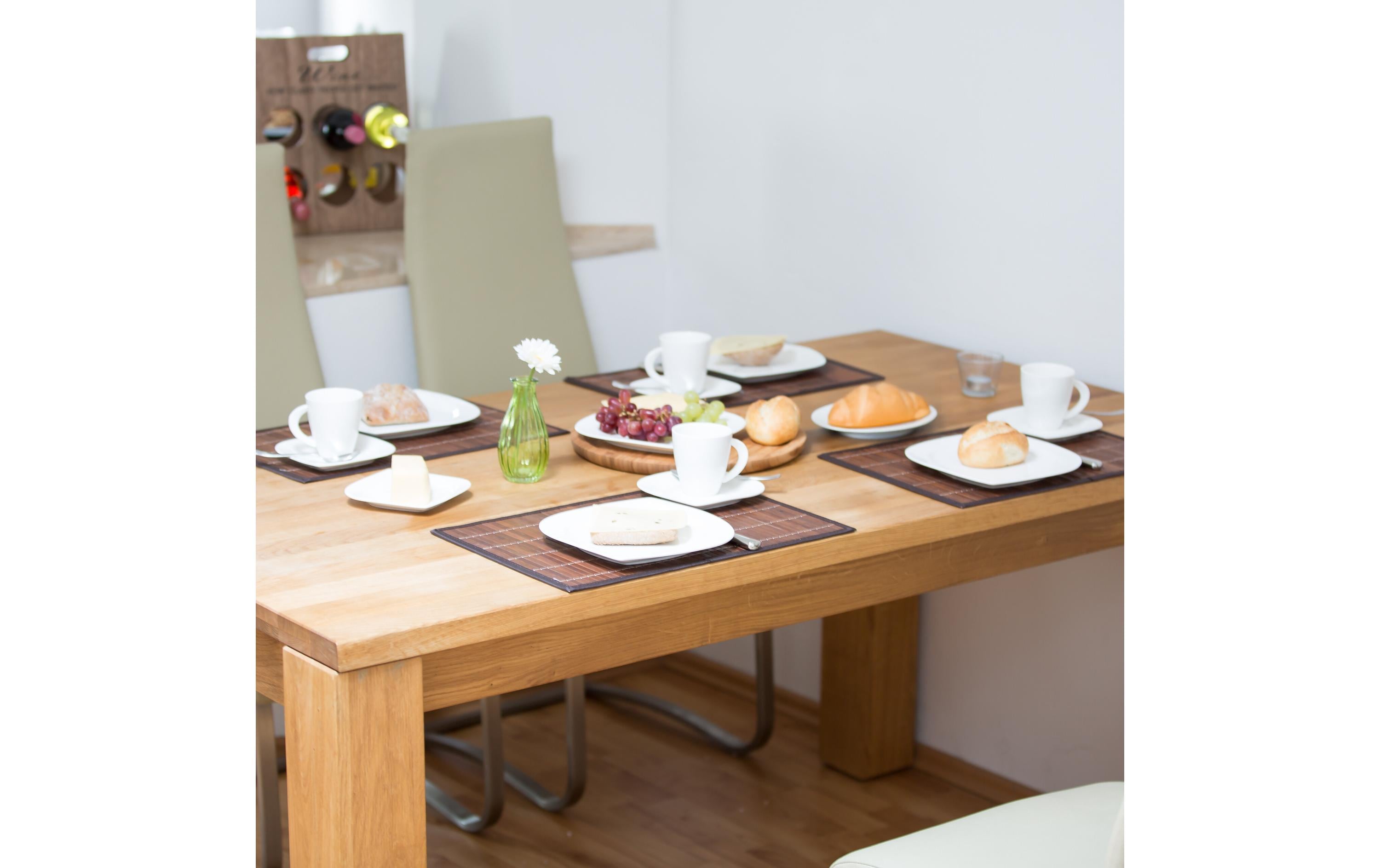 relaxdays Tischset Bambus 45 x 30 cm, Braun, 4 Stück