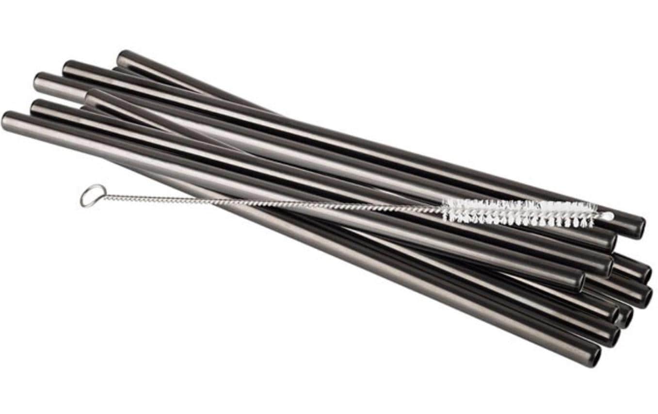 APS Strohhalm 11er-Set, 21.5 cm, Anthrazit