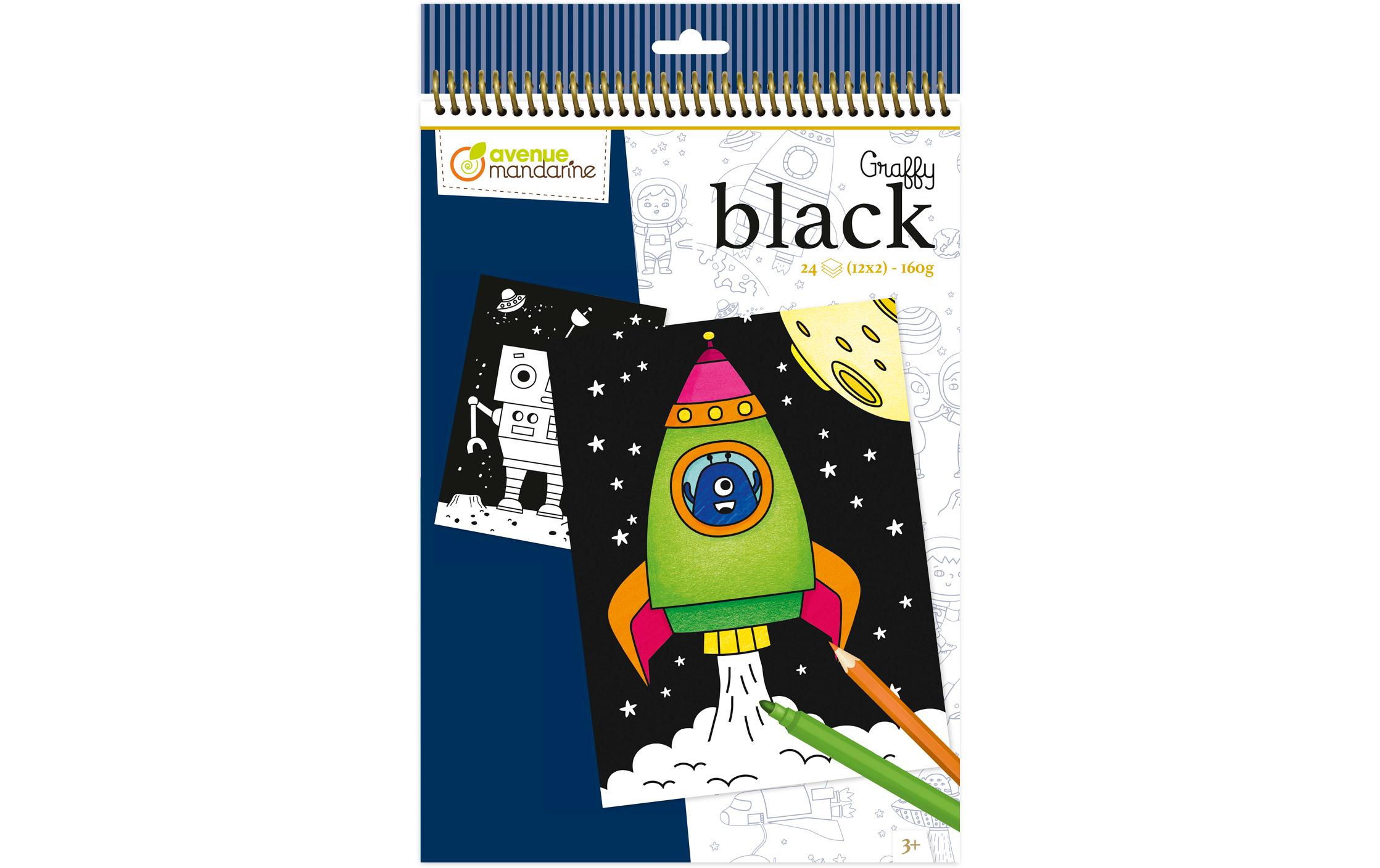 Avenue Mandarine Zeichenblock Graffy Black Weltraum Avenue Mandarine Zeichenblock Graffy Black Weltraum