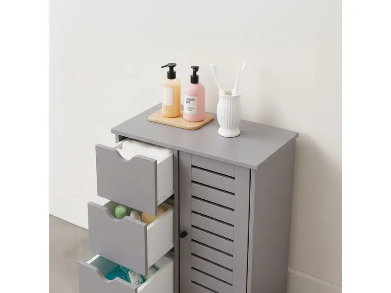 relaxdays Badezimmerregal 80 x 60 x 30 cm Grau relaxdays Badezimmerregal 80 x 60 x 30 cm Grau