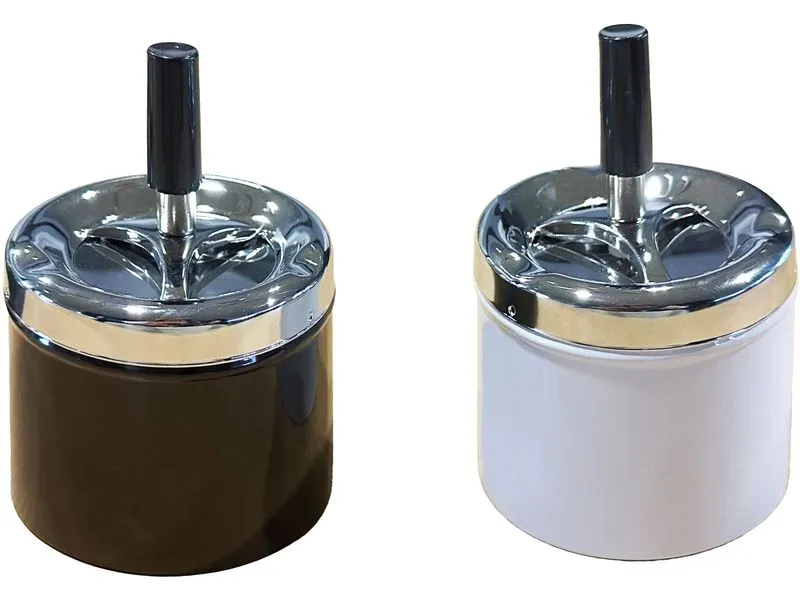 Dameco Aschenbecher mit Schleuderdeckel 2er Set Schwarz/Weiss Dameco Aschenbecher mit Schleuderdeckel 2er Set Schwarz/Weiss