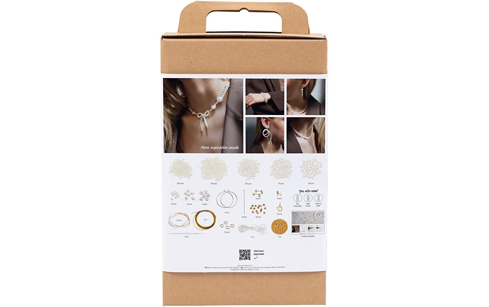 Creativ Company Schmuck Bastelset Perlen Weiss/Vergoldet