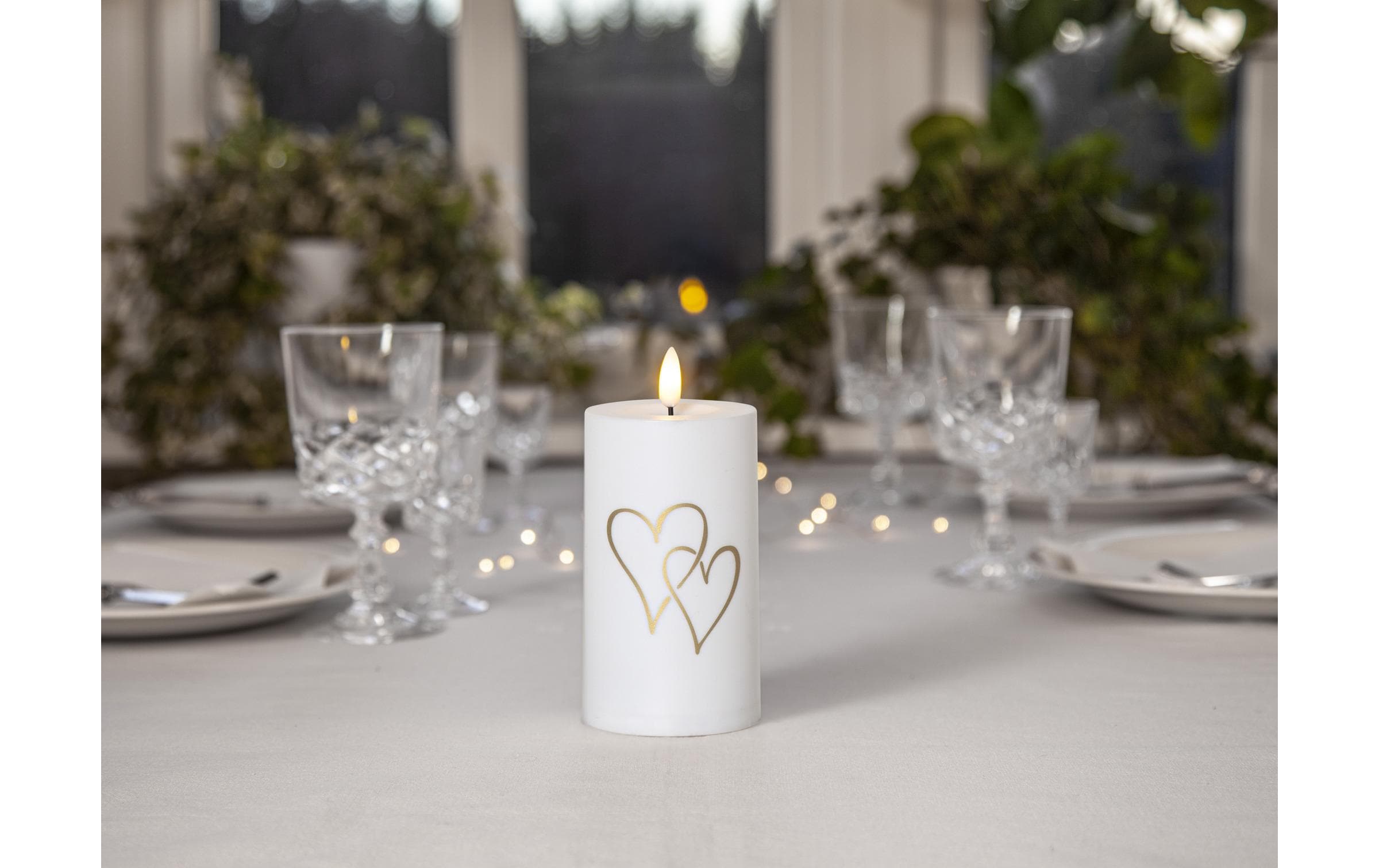 Star Trading LED Grabkerze Kerze Heart Warmweiss, 1 LED