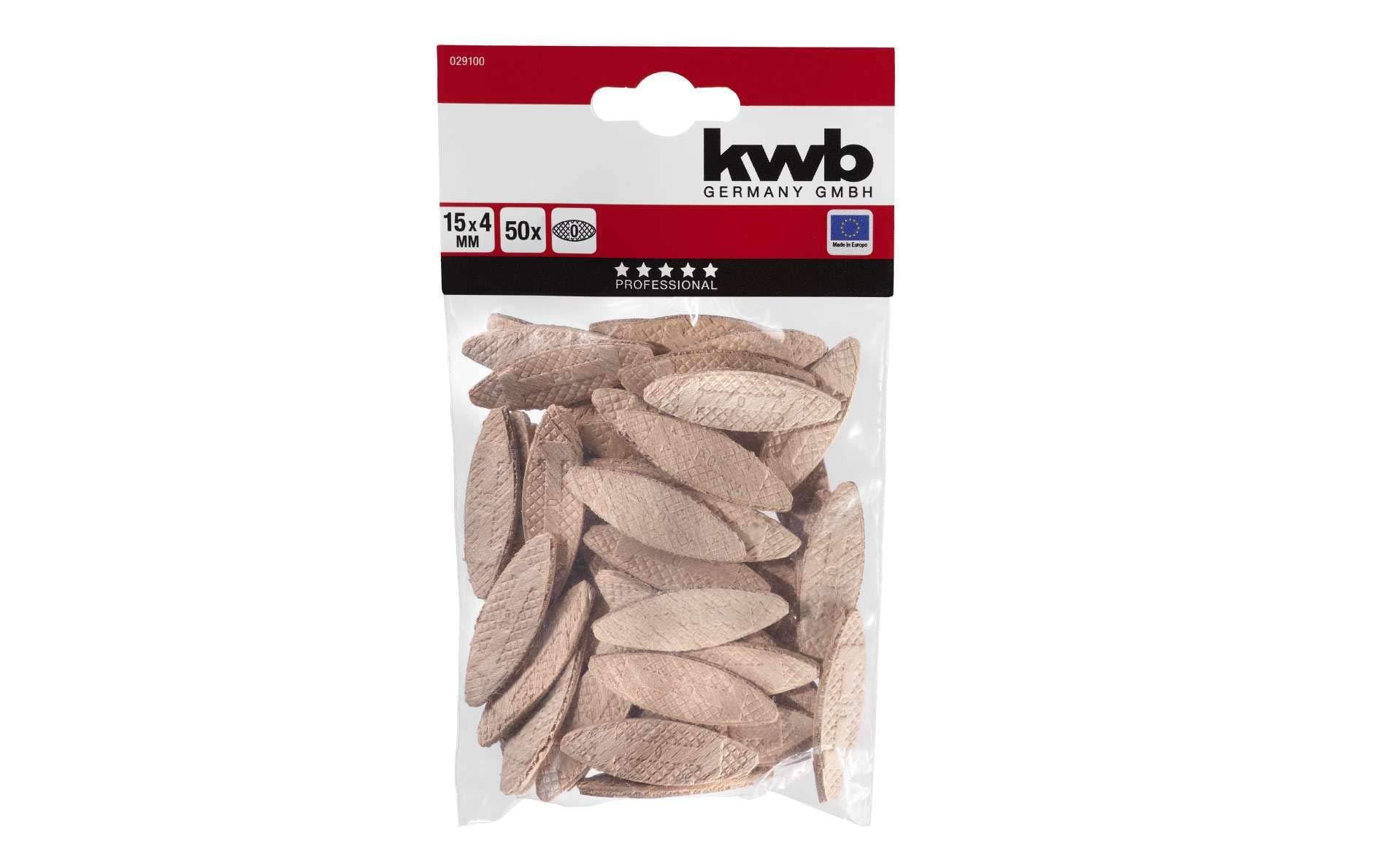 kwb Flachdübel 15 x 4 mm, P 0, 50 Stück