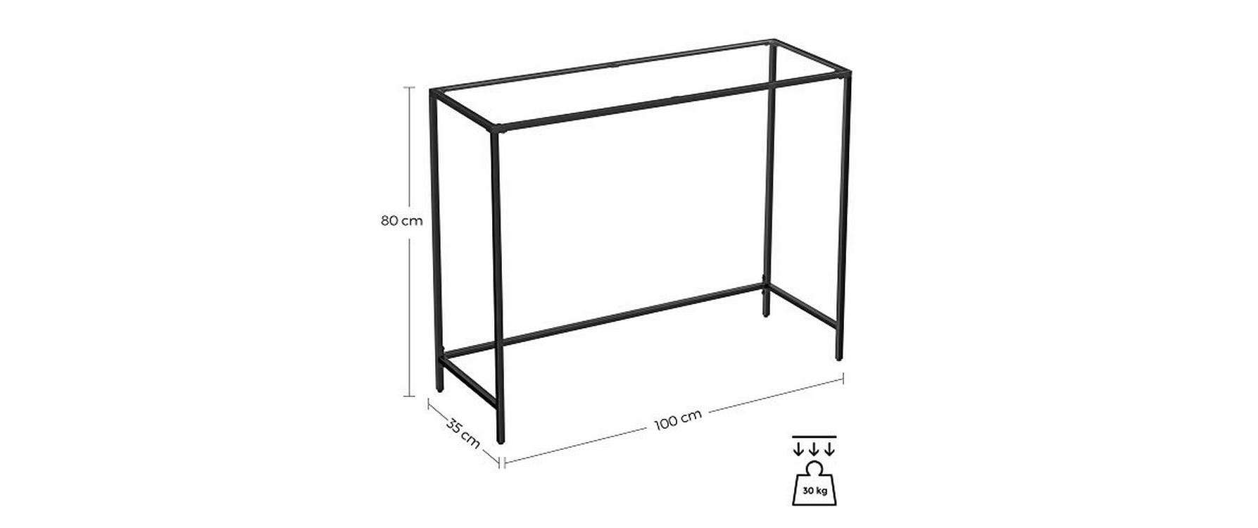 VASAGLE Konsolentisch 100 x 35 x 80 cm, Schwarz