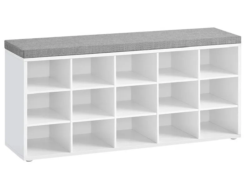 VASAGLE Schuhschrank mit Polster 105 x 48 cm, Weiss VASAGLE Schuhschrank mit Polster 105 x 48 cm, Weiss
