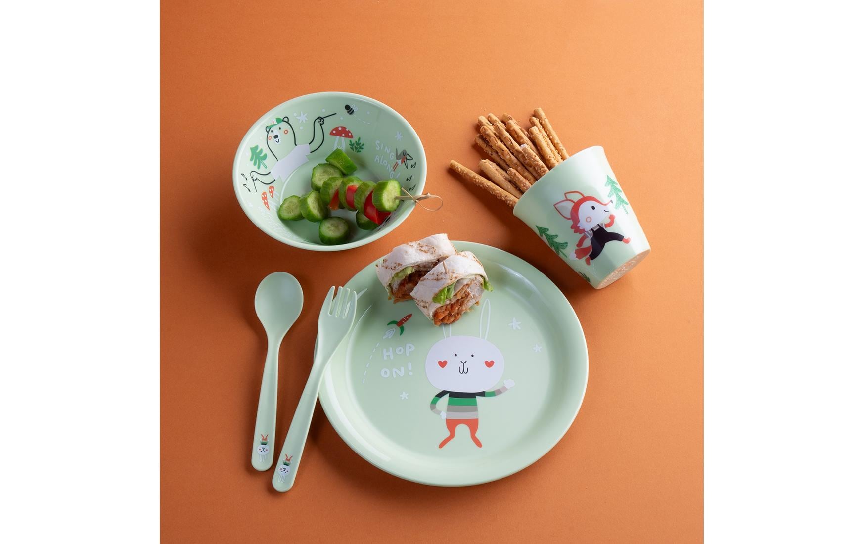 Koziol Kindergeschirrset HOP ON AT HOME pistachio, 4er Set Koziol Kindergeschirrset HOP ON AT HOME pistachio, 4er Set