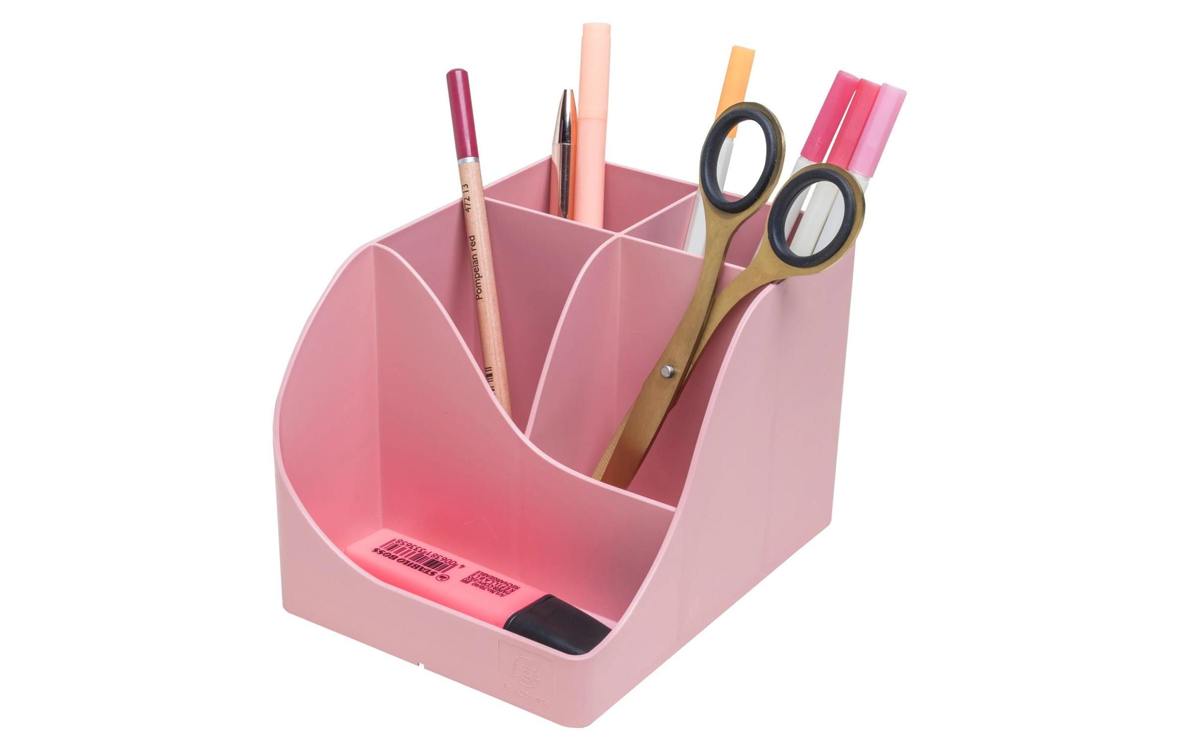 Exacompta Stiftehalter Pen Wave AutentiK, 5 Fächer, Bonbonrosa