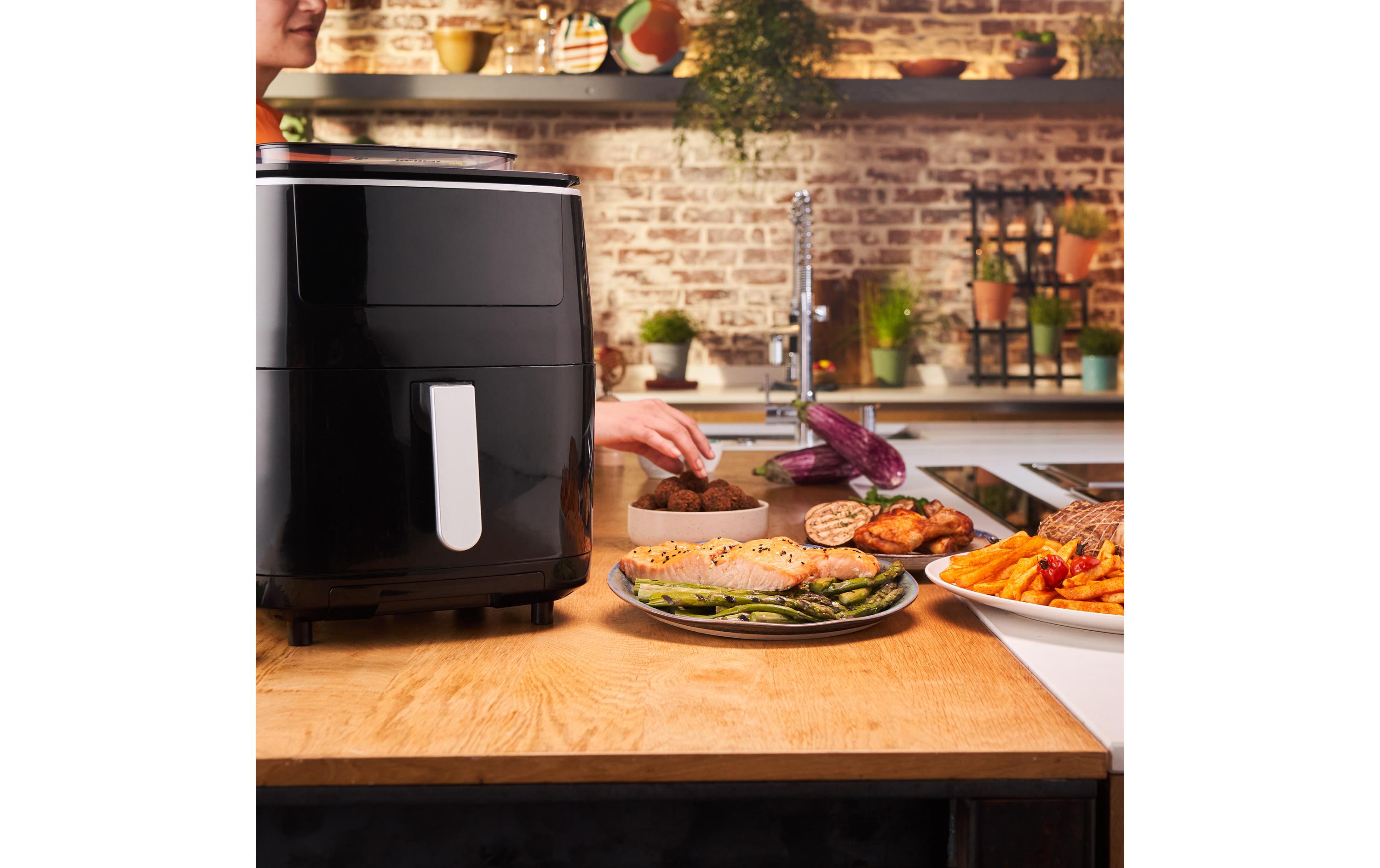 Tefal Heissluft-Fritteuse Easy Fry Grill & Steam 3 in 1, Schwarz