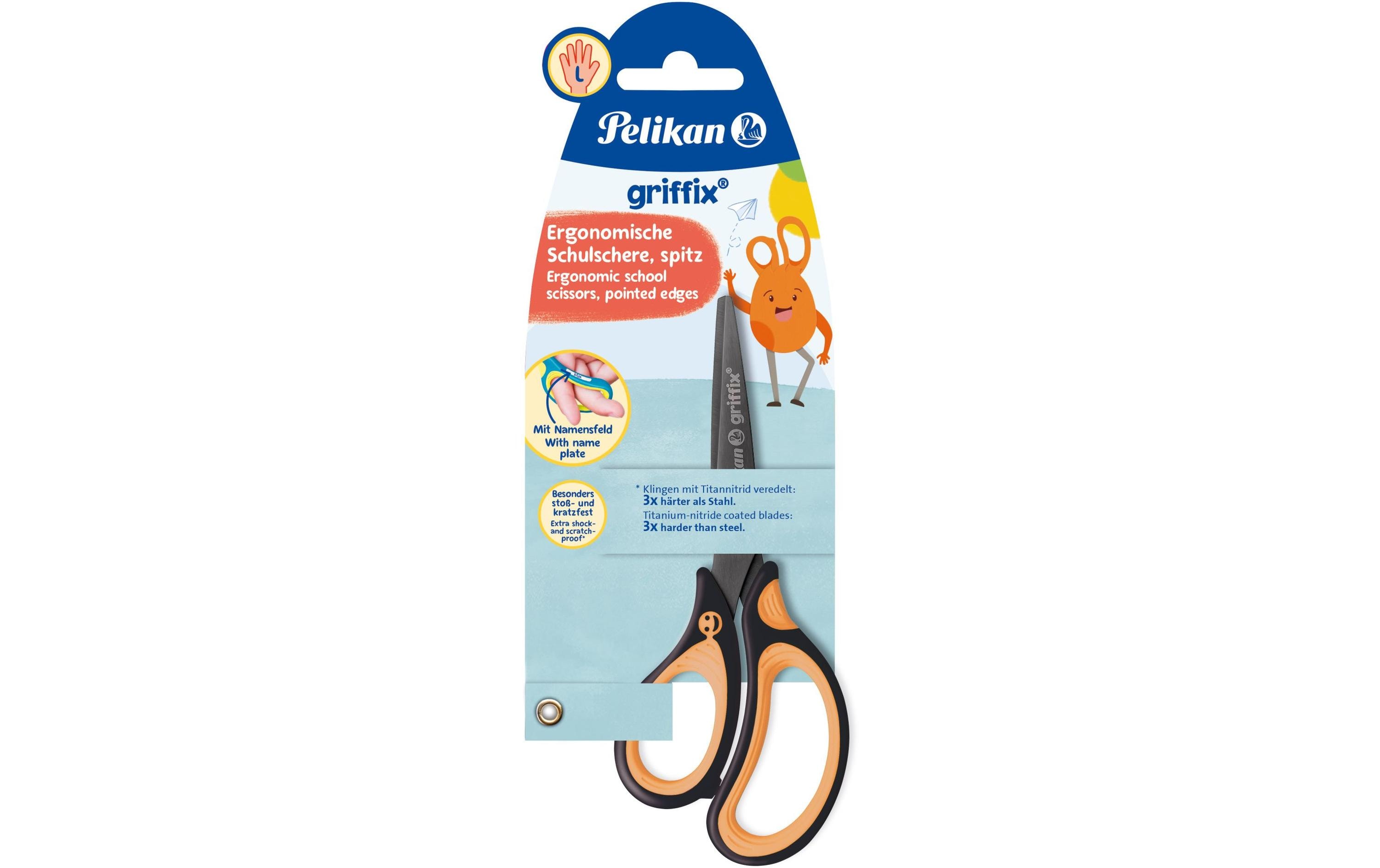 Pelikan Schere Griffix 15 cm Linkshänder, Neon Black