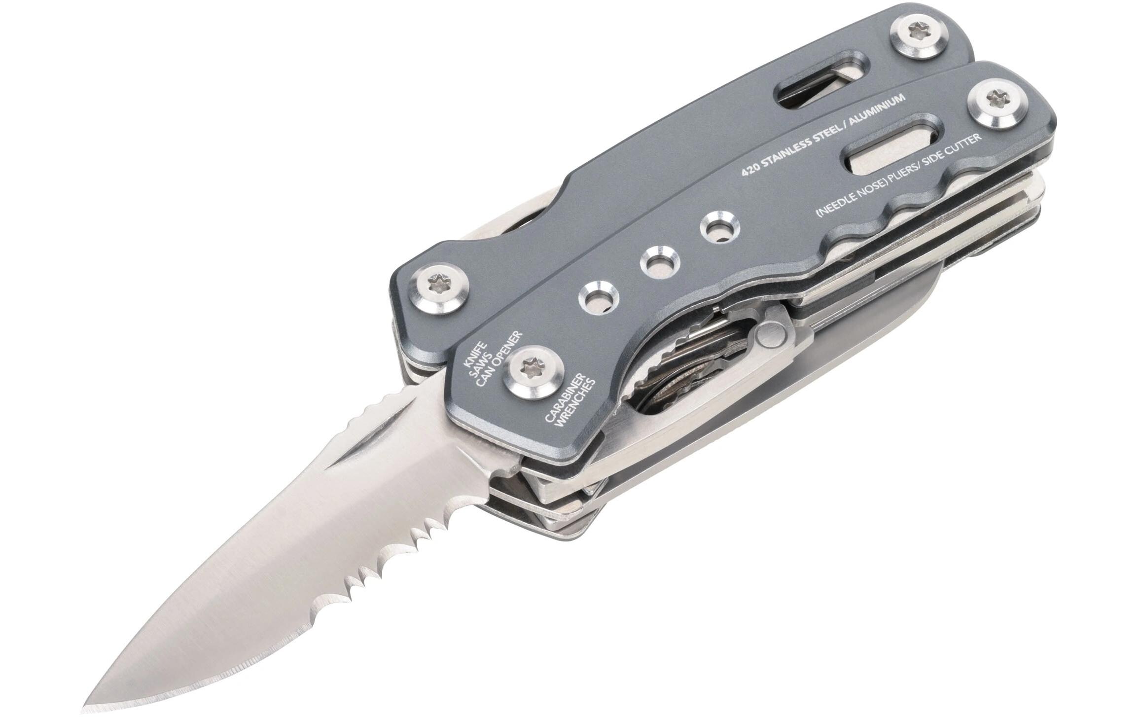 Troika Taschenmesser Rucksack Tool mit 15 Funktionen, Grau