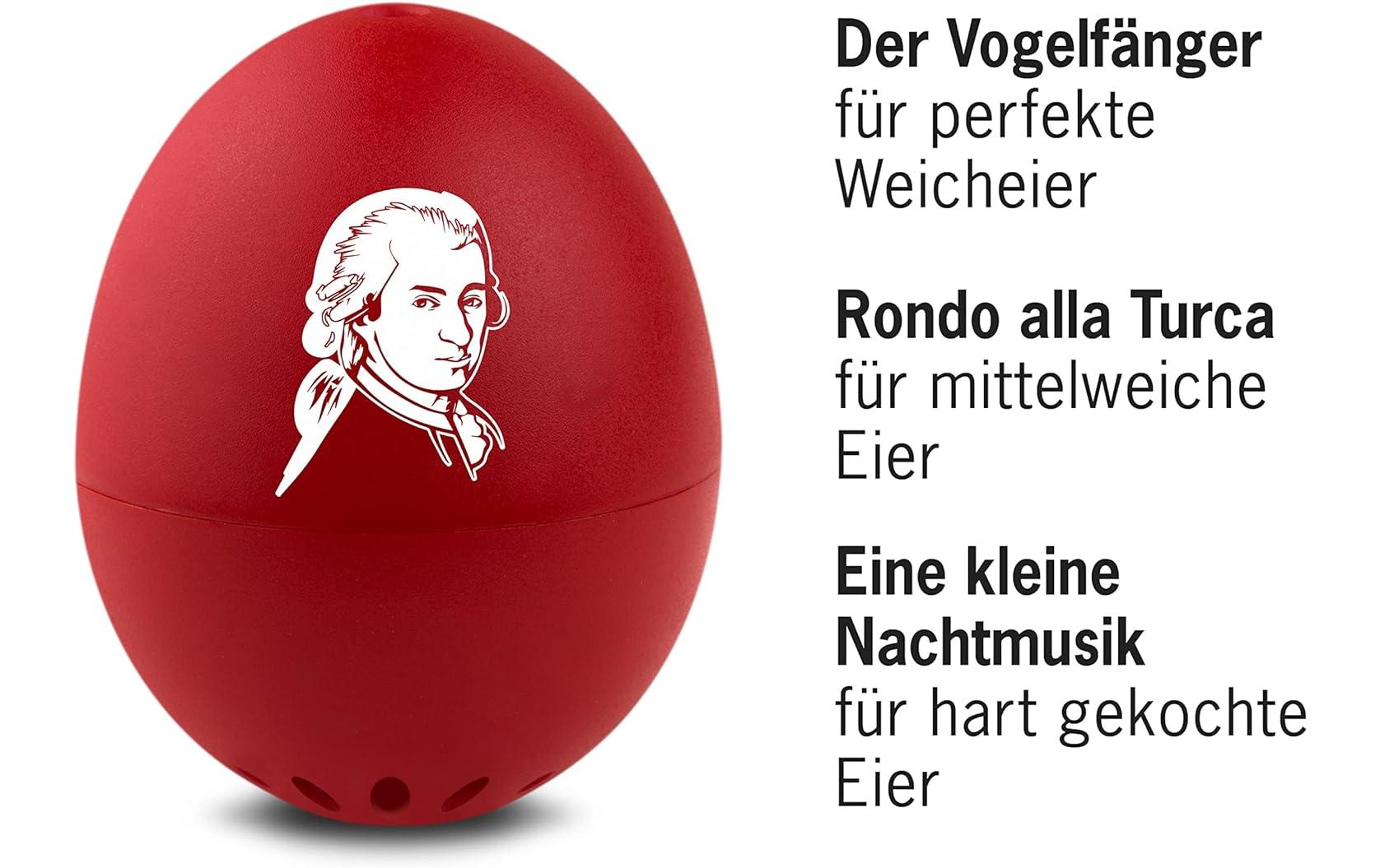 PiepEi Küchentimer Singende Eieruhr Mozart, Rot / Weiss