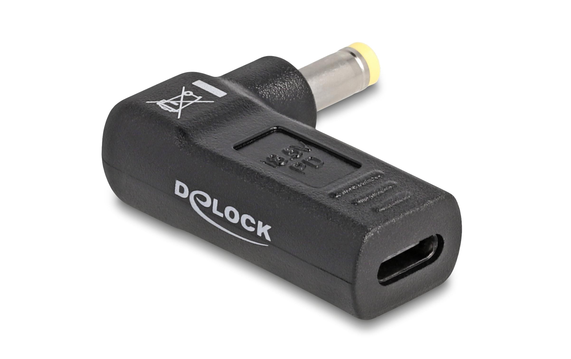 Delock Adapter USB-C zu HP 4.8 x 1.7 mm 90° gewinkelt Delock Adapter USB-C zu HP 4.8 x 1.7 mm 90° gewinkelt