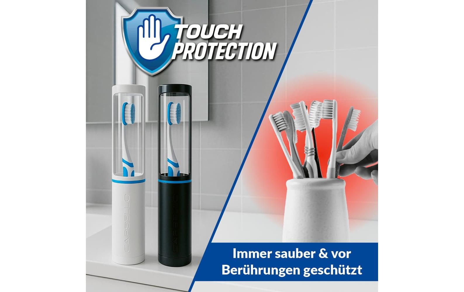 Capsello Zahnputzbecher Schwarz/Transparent