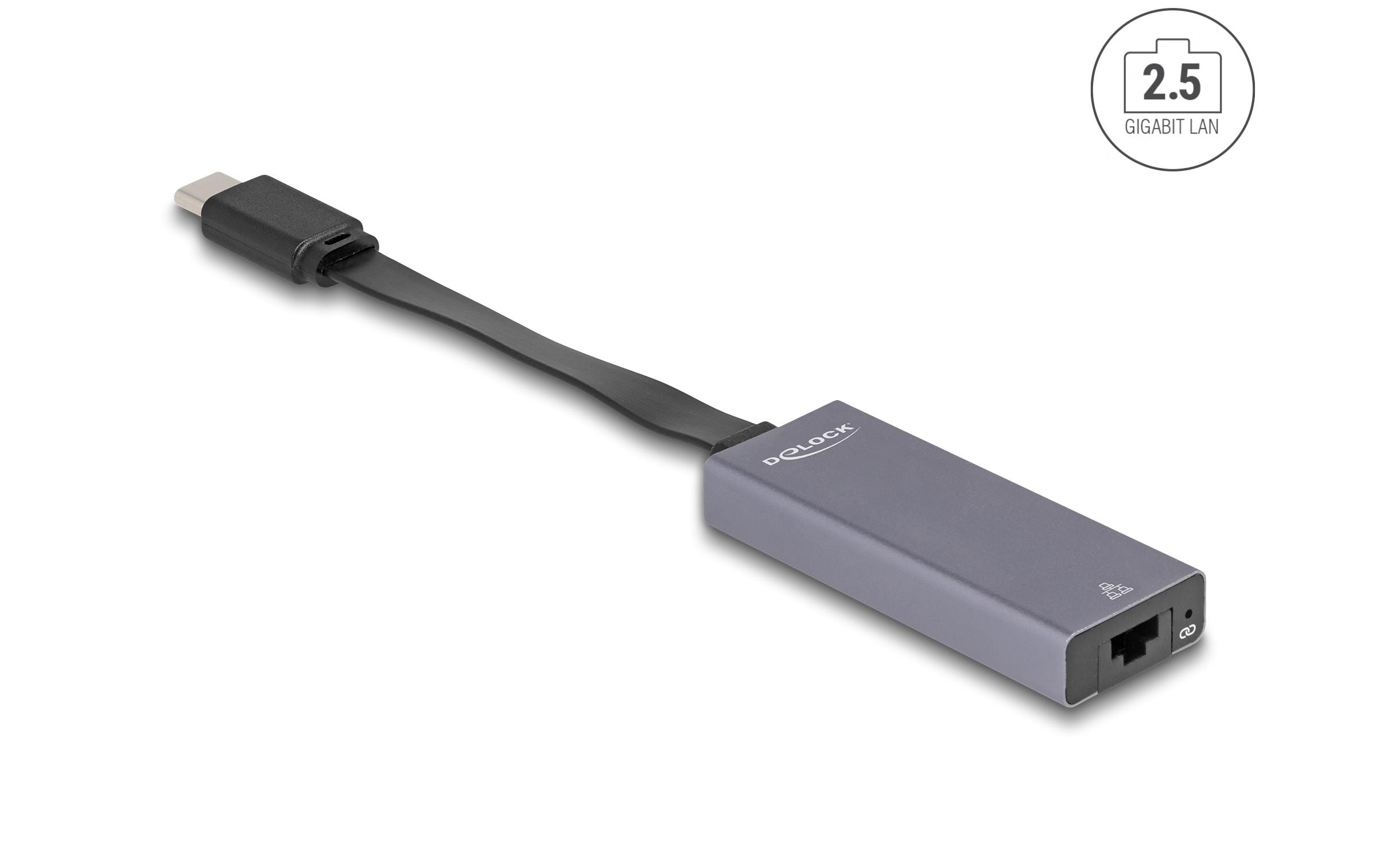 Delock Netzwerk-Adapter USB Typ-C - RJ45, 2.5 Gbps