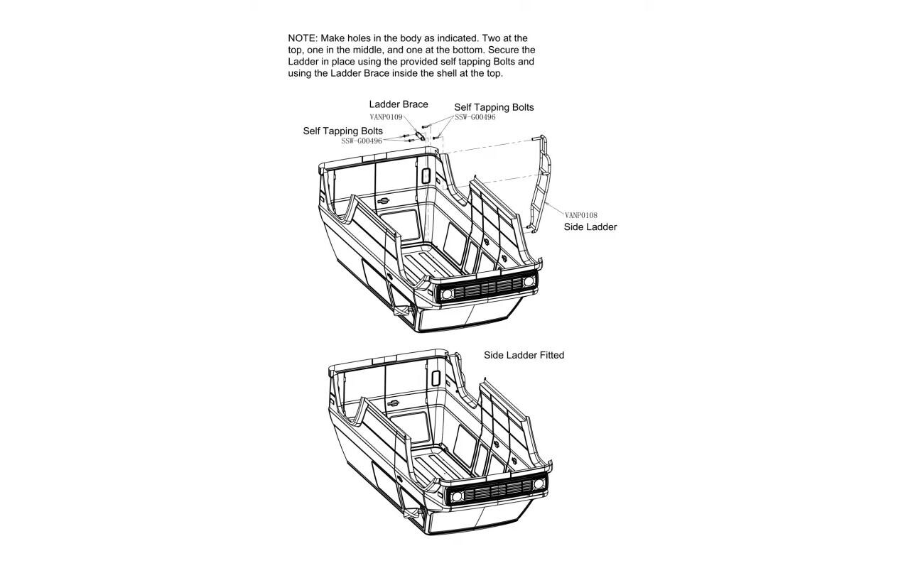 Hobbytech Karosserie SCA-1E Praire Wolf Van, 324 mm, Unlackiert, 1:10