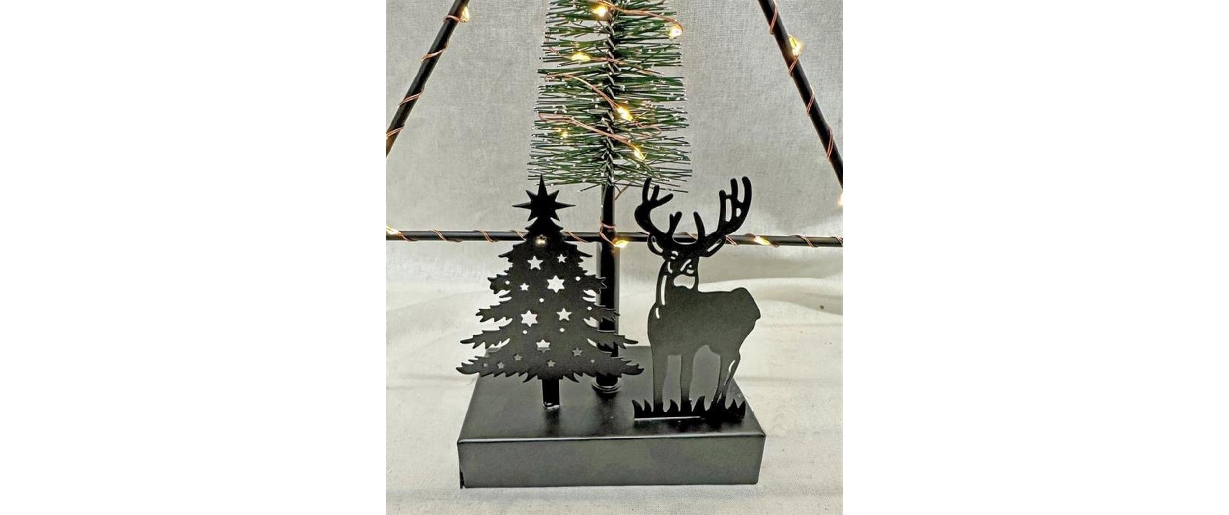 Dameco LED Deko Baum mit Hirsch, 35 cm