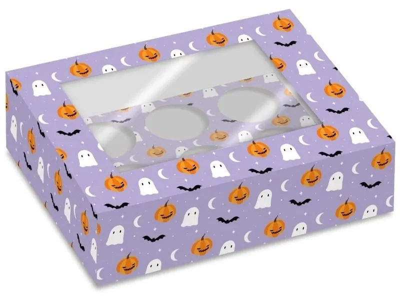 BackshopSchweiz Cupcake Box - 6 Cupcake -Halloween Nights 2 Stück, Violett BackshopSchweiz Cupcake Box - 6 Cupcake -Halloween Nights 2 Stück, Violett