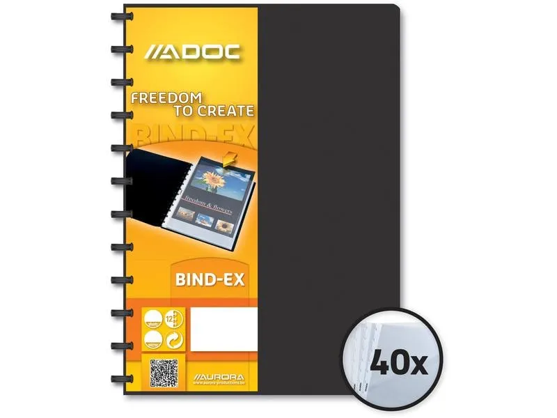 Adoc Sichtbuch Bind-Ex A4, 40 Taschen, Schwarz Adoc Sichtbuch Bind-Ex A4, 40 Taschen, Schwarz