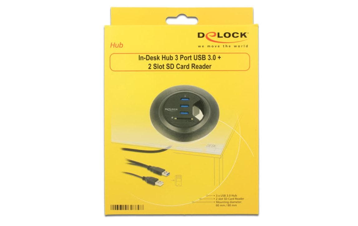Delock Tisch-Hub USB 3.0 + SD Card Reader