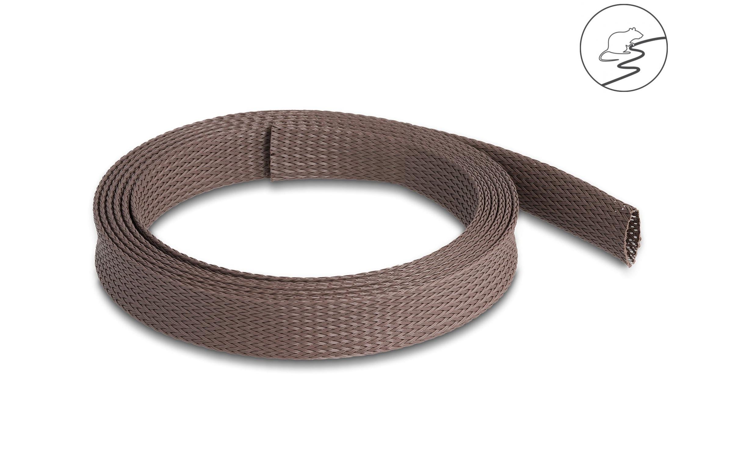 Delock Geflechtschlauch nagerfest, 2 m x 19 mm Braun Delock Geflechtschlauch nagerfest, 2 m x 19 mm Braun
