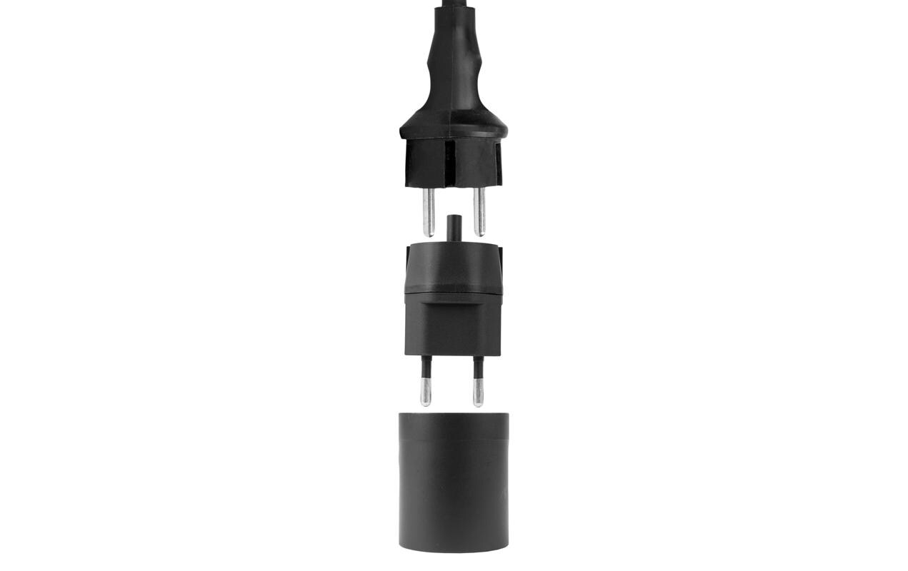 STEFFEN Fixadapter 3-Pol Deutsch auf Stecker CH T11 schwarz, CEE7