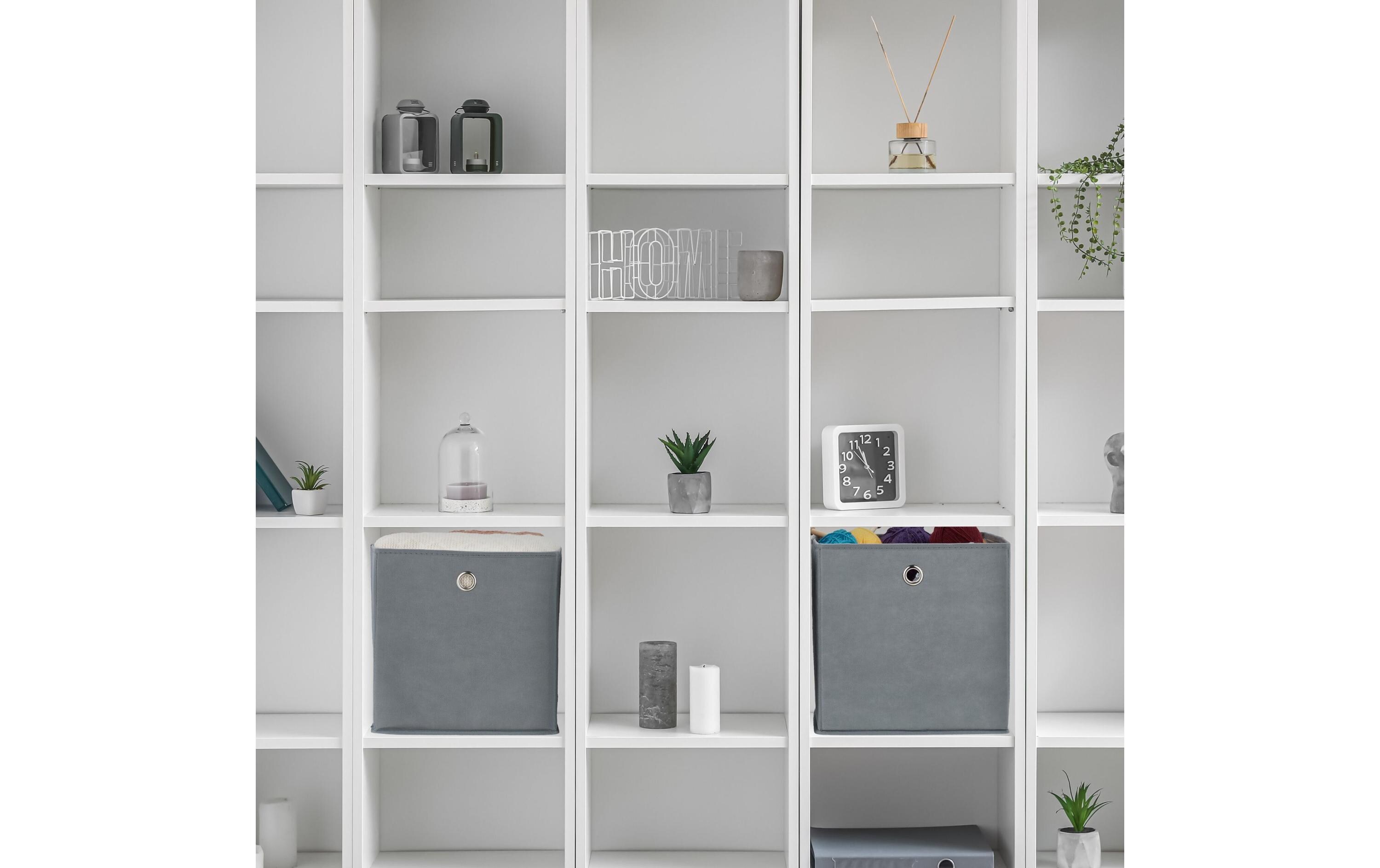 relaxdays Aufbewahrungsbox 4er Set Grau