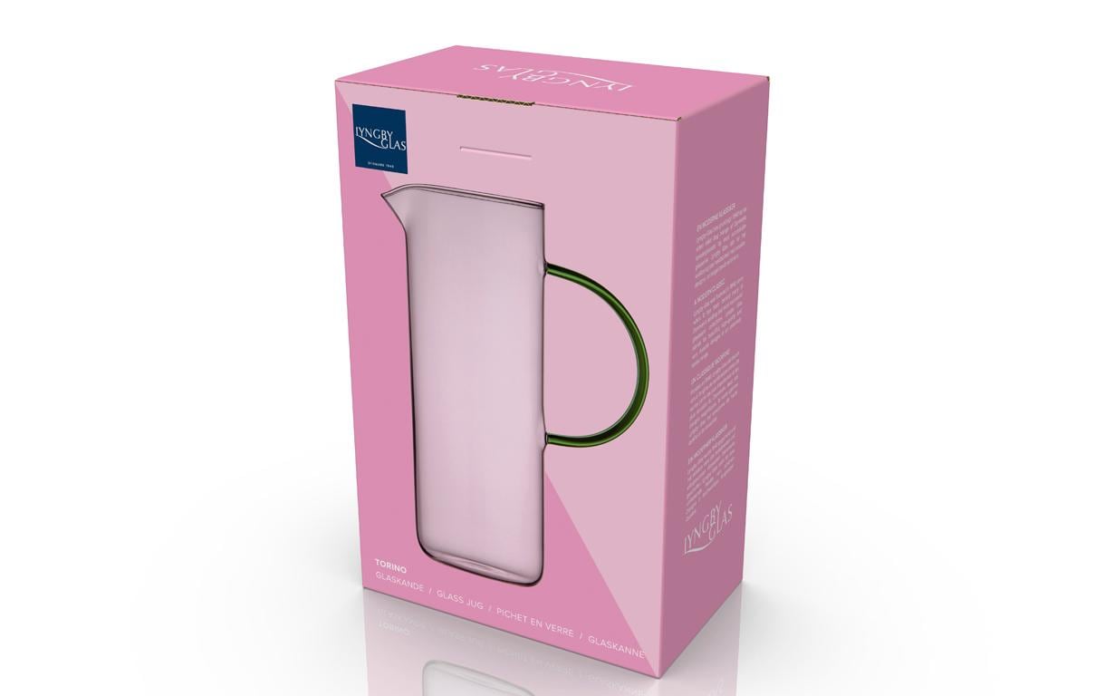 Lyngby Karaffe Torino Pink/Grün, 1.1 Liter