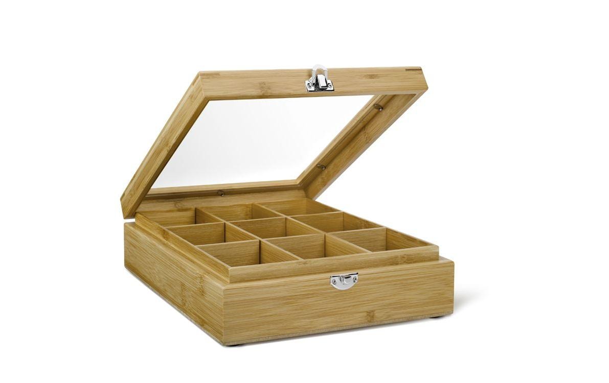 Bredemeijer Teebeutel-Box mit Fenster 9 Fächer, Braun