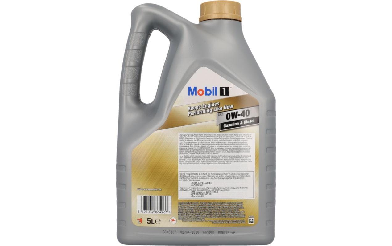 Mobil Motorenöl FS 0W-40, 5 l Mobil Motorenöl FS 0W-40, 5 l