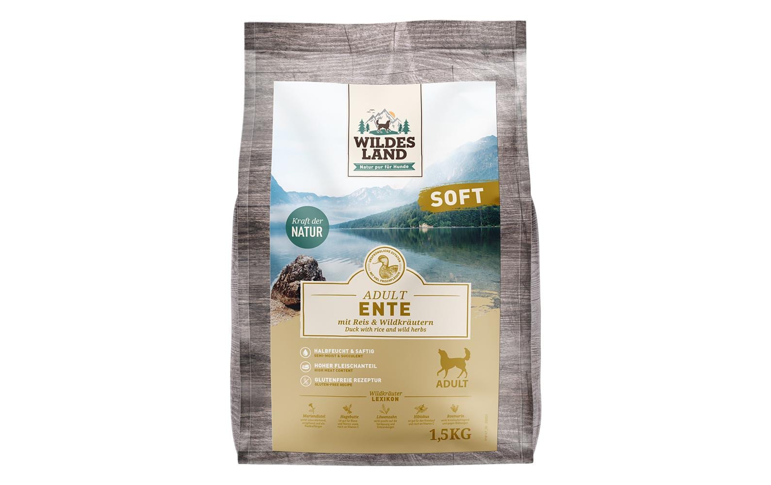 Wildes Land Halbfeuchtfutter Ente mit Reis & Wildkräutern 1.5 kg Wildes Land Halbfeuchtfutter Ente mit Reis & Wildkräutern 1.5 kg