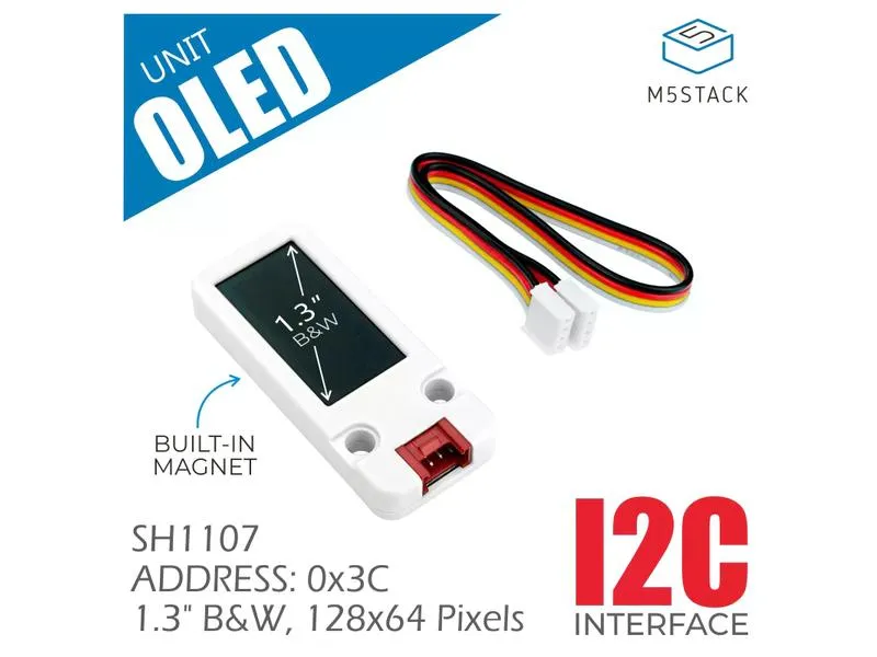 M5Stack Display OLED Unit 1.3 128 × 64 M5Stack Display OLED Unit 1.3 128 × 64