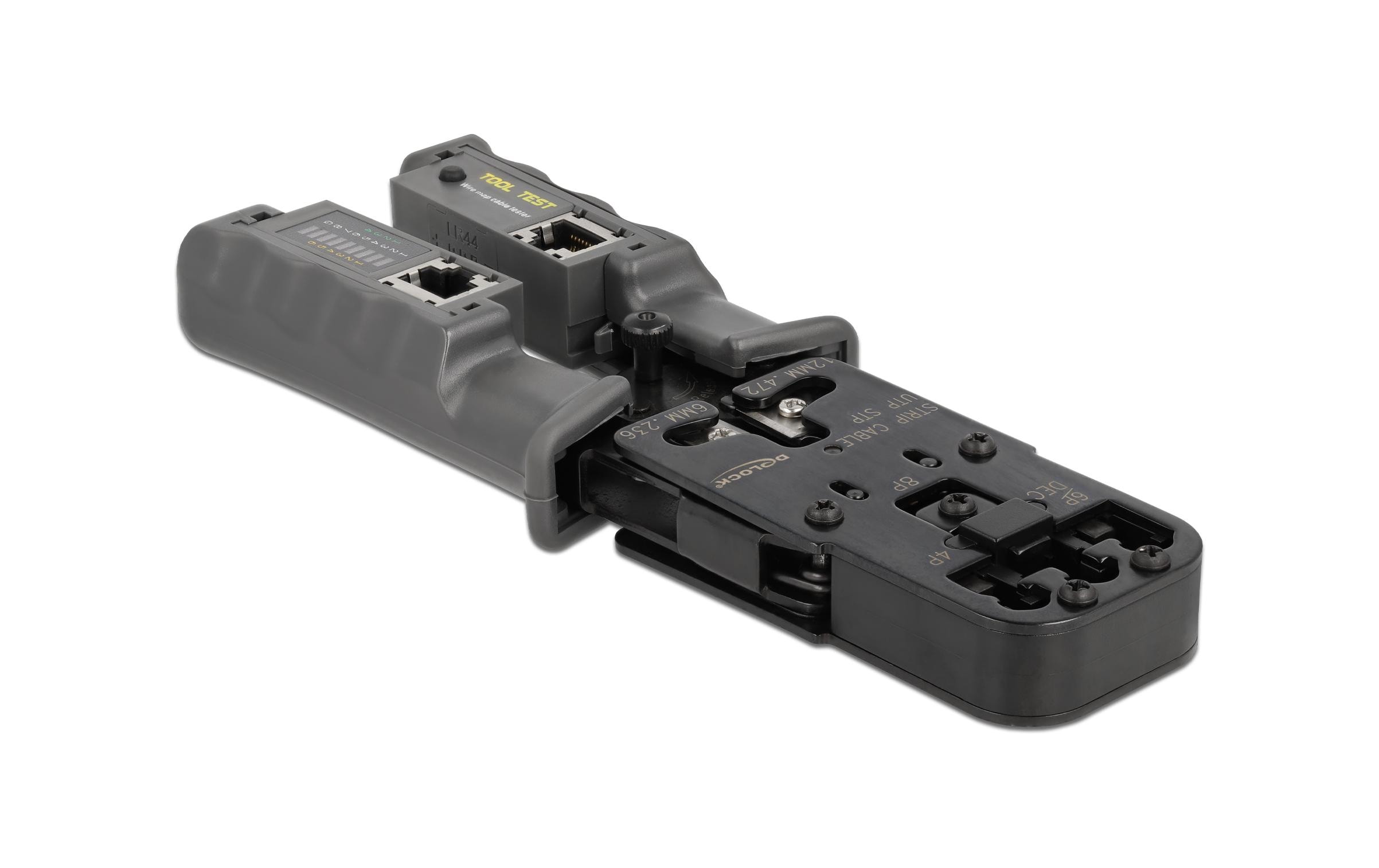 Delock Crimpzange mit Abisolierer und Netzwerktester Delock Crimpzange mit Abisolierer und Netzwerktester