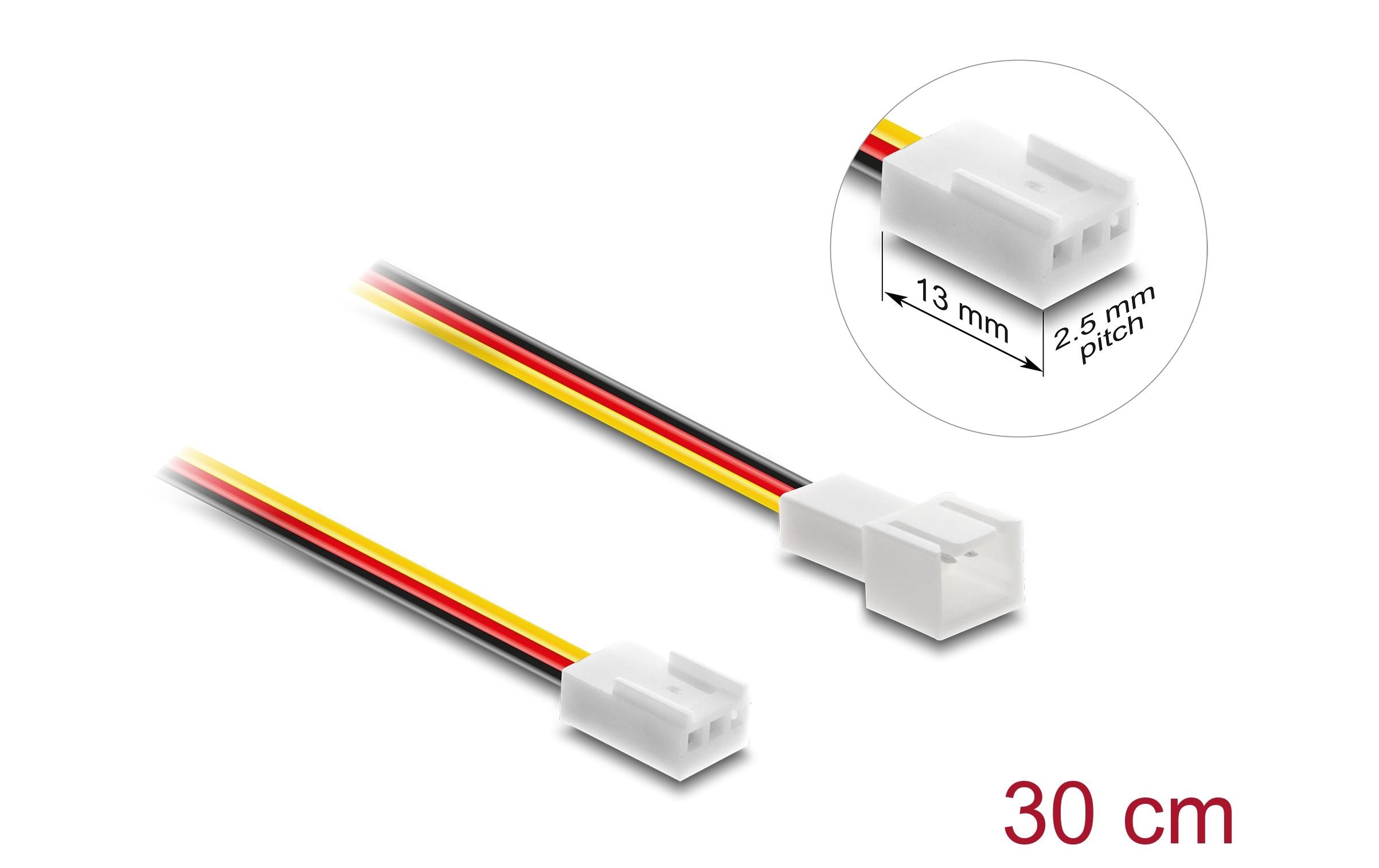 Delock Stromkabel Stecker zu Buchse 3 Pin 30 cm