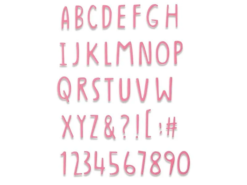 Sizzix Stanzschablone Alphabet, Zahlen und Symbole , Blatt