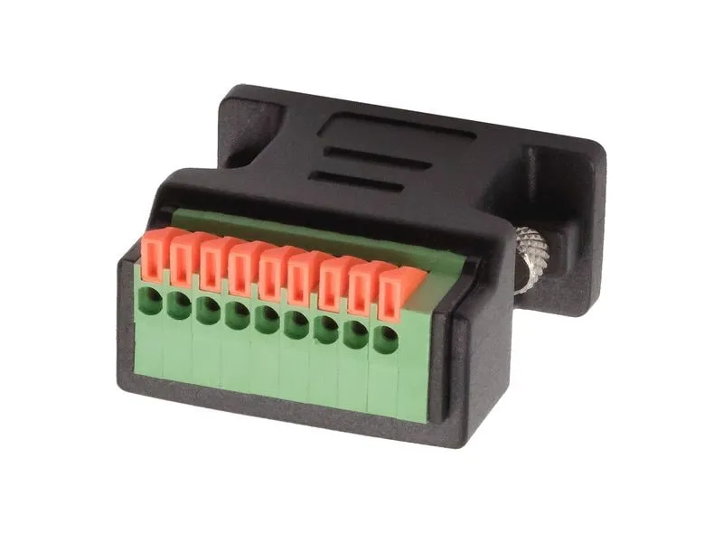 Exsys Adapter 9-pin Buchse zu 9-pin Terminal Block mit Drucktaster Exsys Adapter 9-pin Buchse zu 9-pin Terminal Block mit Drucktaster