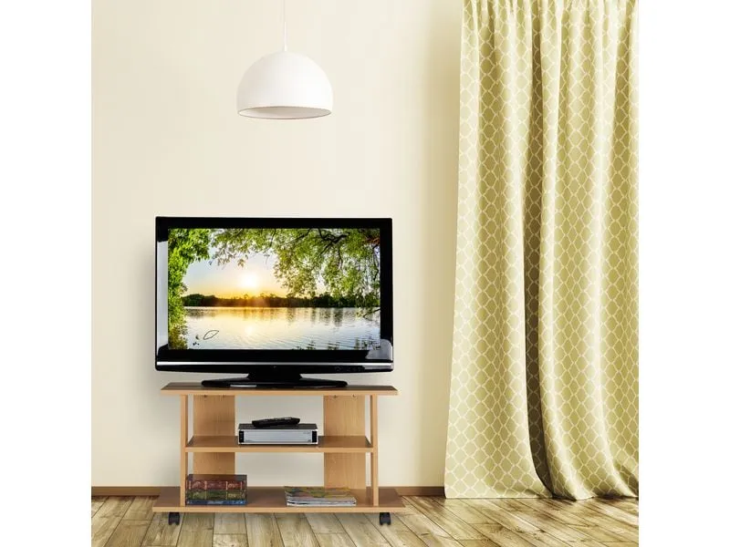 relaxdays TV-Möbel mit Rollen, 80 x 40 cm, Hellbraun relaxdays TV-Möbel mit Rollen, 80 x 40 cm, Hellbraun