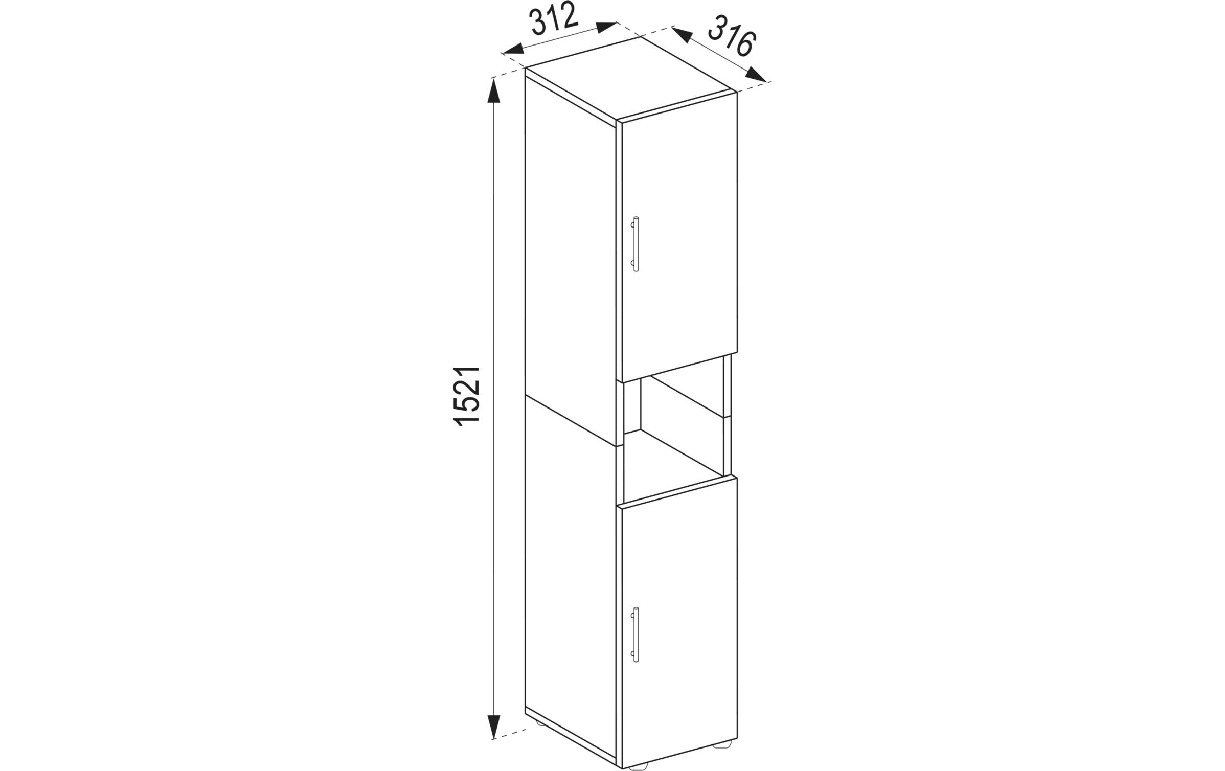 VCM Badezimmerregal Flandu 31 x 160 cm, Weiss