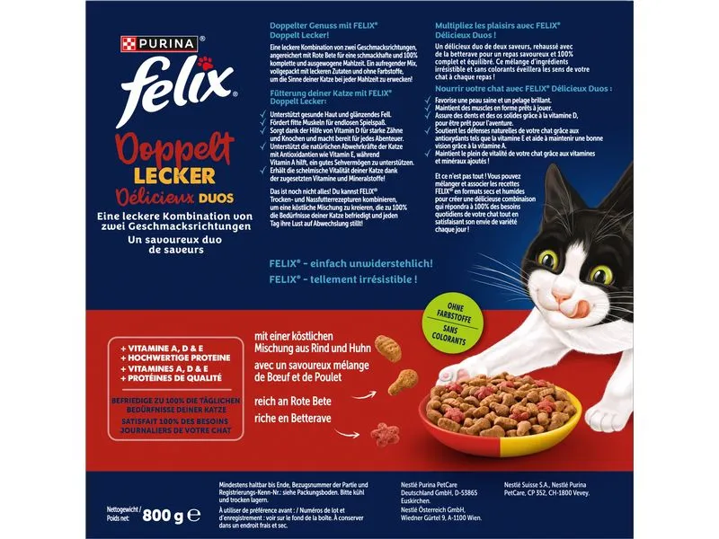 Felix Trockenfutter Doppelt Lecker Adult Fleisch 800 g