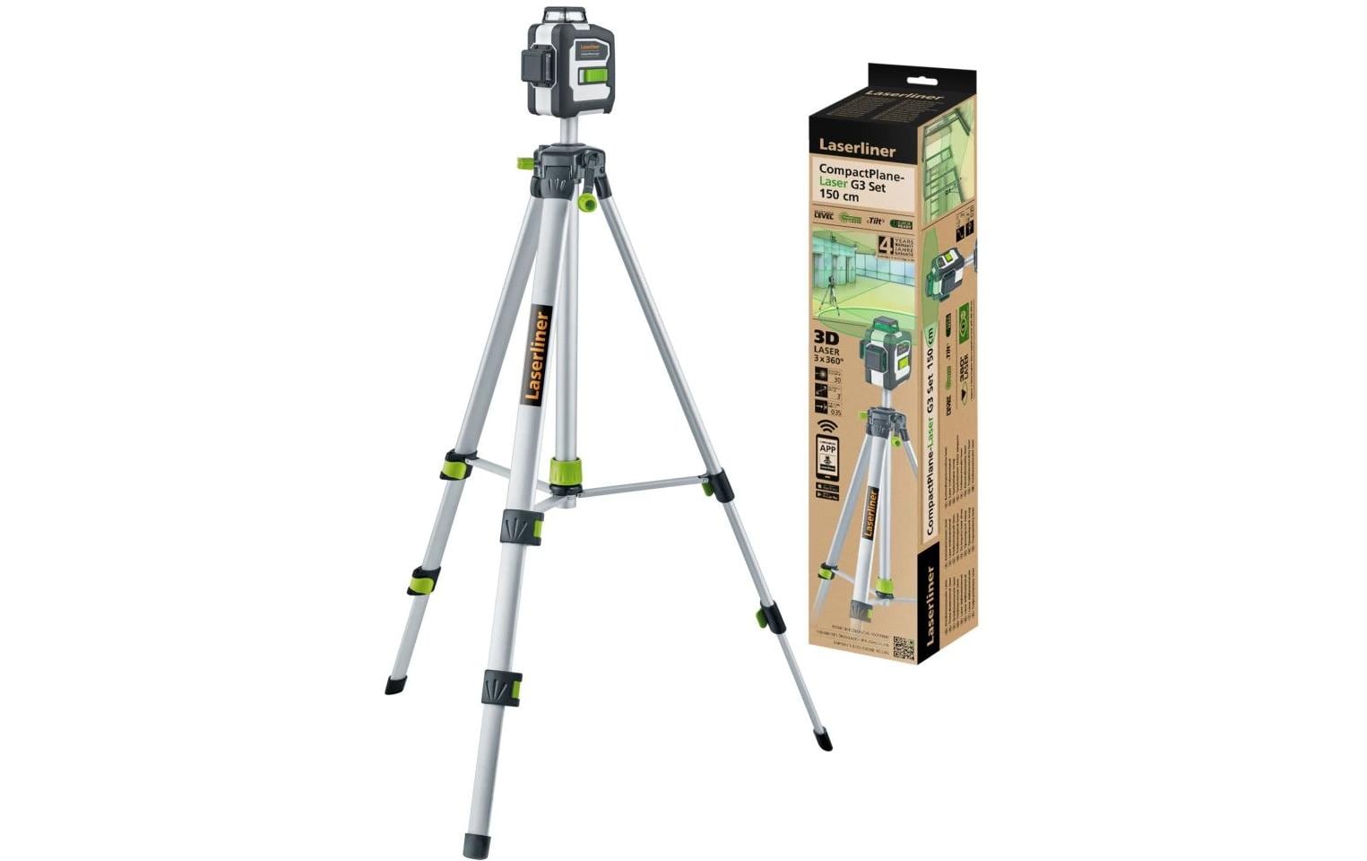 Laserliner Laser-Distanzmesser CompactPlane-Laser 3G Set 150 30 m