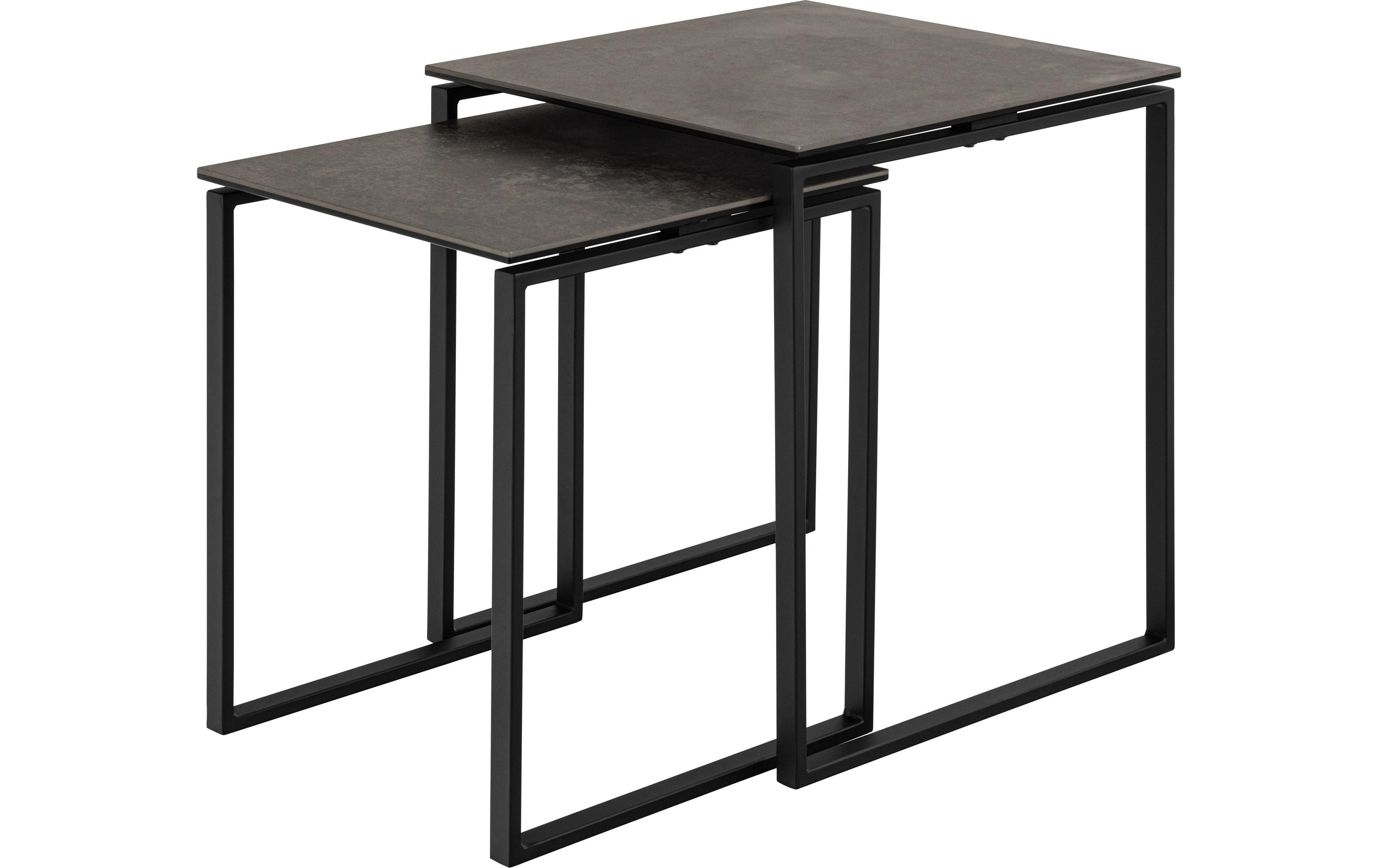AC Design Couchtisch Katrine 2er Set 43/50 x 50/55 cm, Schwarz