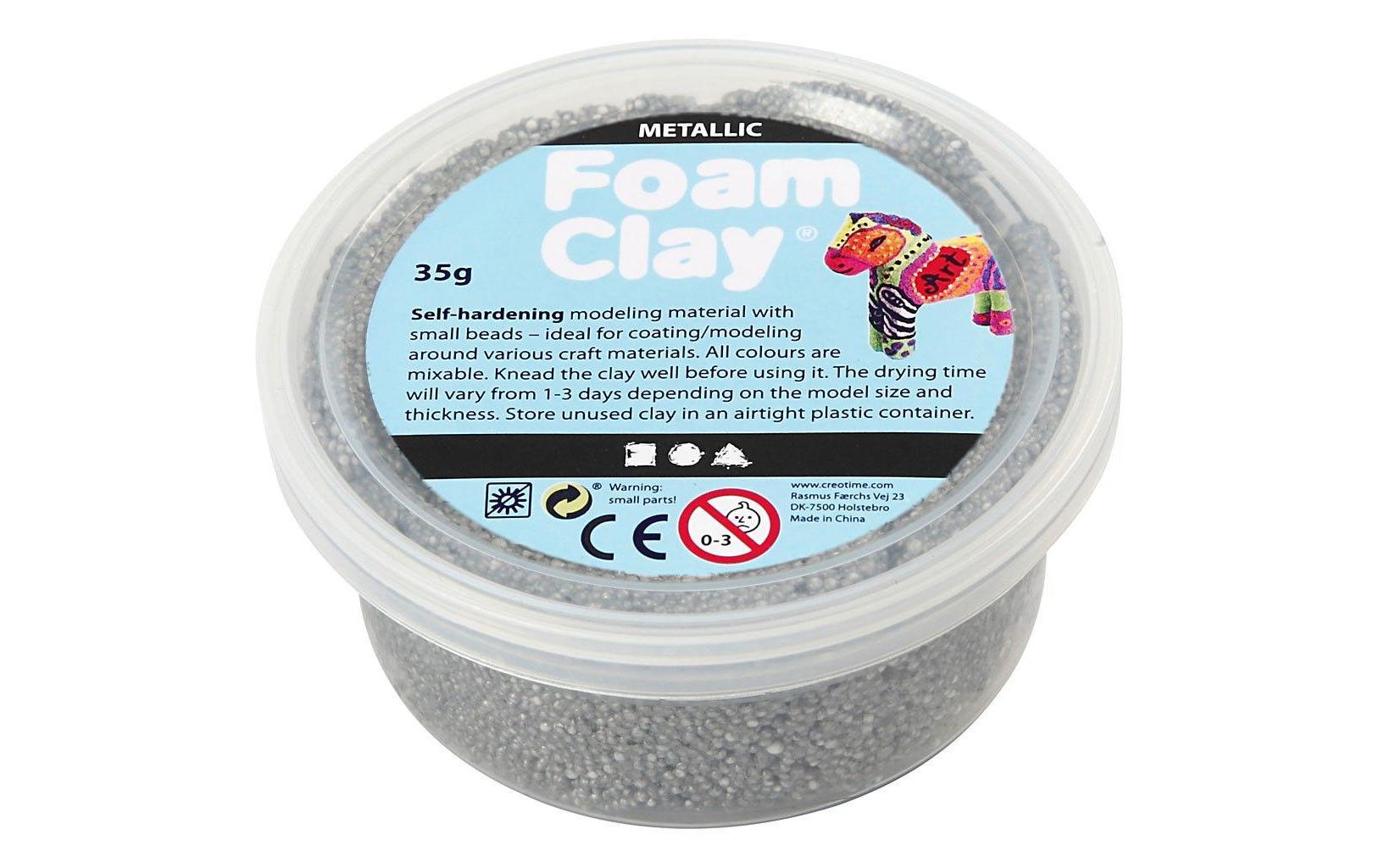 Creativ Company Modelliermasse Foam Clay Metallic 35 g Silber