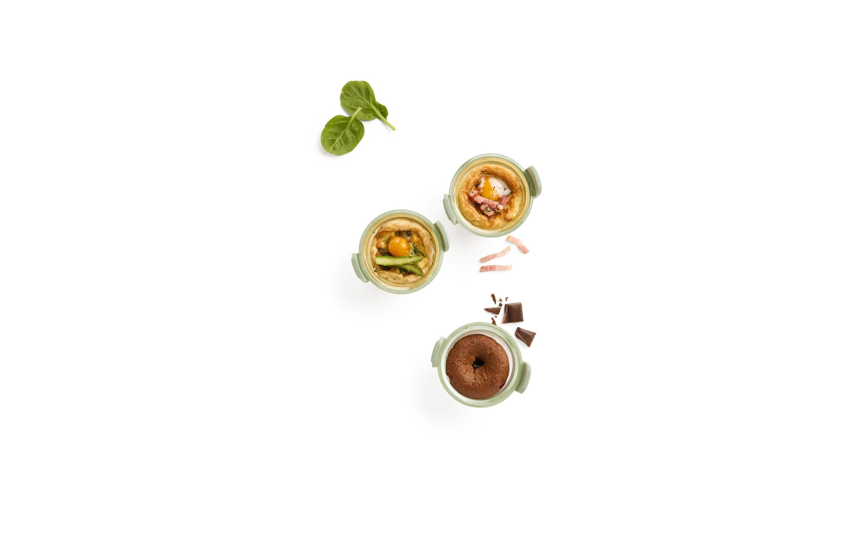 Lékué Backeinsatz Glasbehälter Mini Cups, 4 Stück